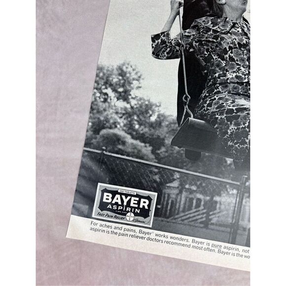 Vintage 1965 Bayer Aspirin Ad - Bayer Works Wonders Pharmaceutical Company Produ - Picture 2 of 6